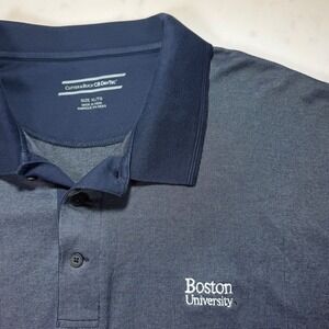 Cutter & Buck Polo Shirt Mens XL Navy Blue Excellent Boston University DryTec